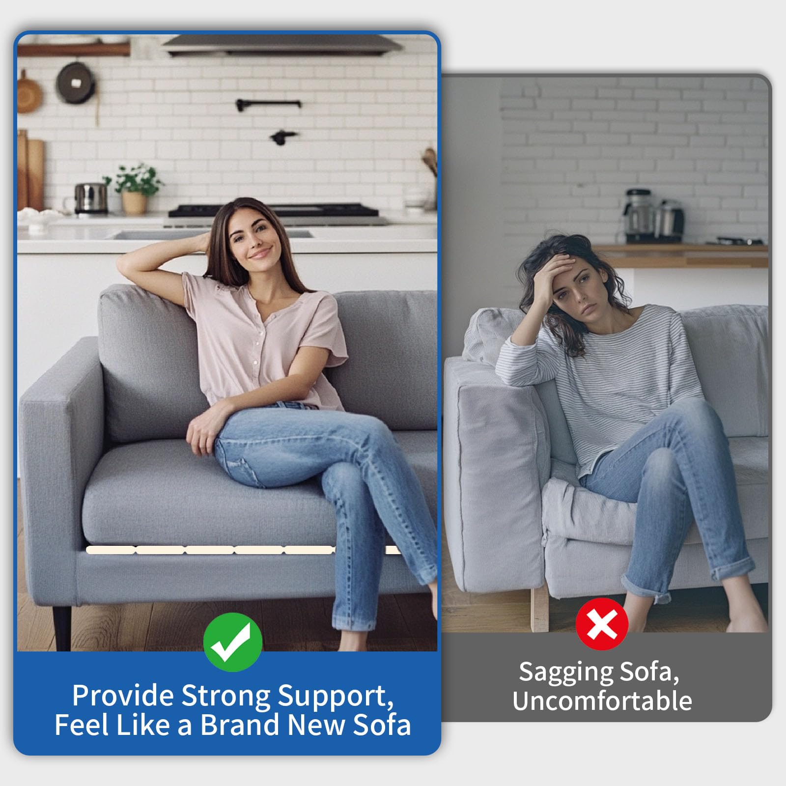 THMINS Heavy Duty Sofa Cushion Support Board for Sagging Sofas, 21.5''x 70'' Laminated Wood Sofa Cushion Support Board, Deep Support and Seat Protection