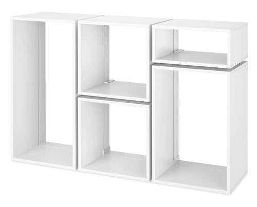 Whitmor Clip & Cube 5-Piece Organizer, White
