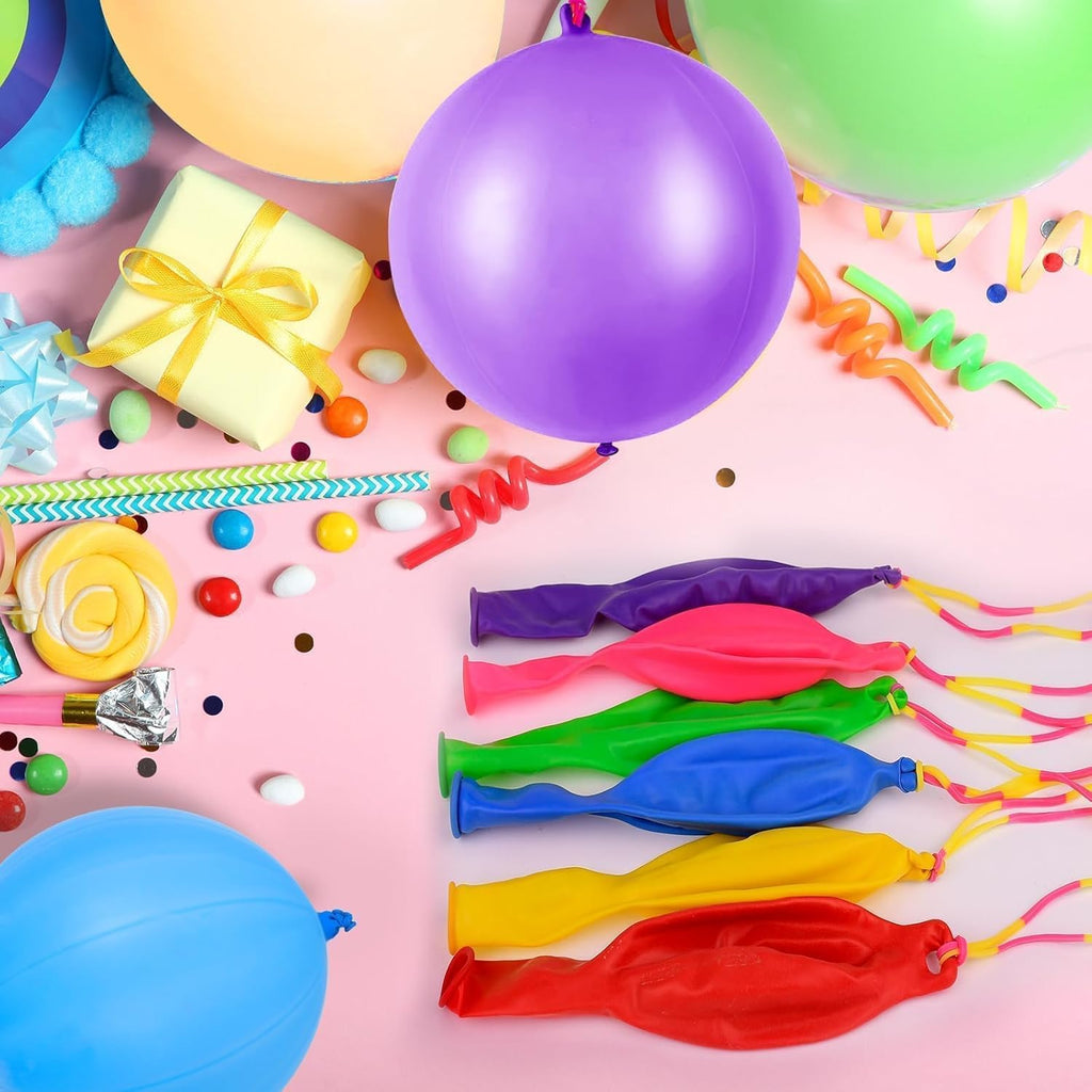 Purple Punch Balloons - 36 Pcs with Rubber Band Handle for Easy Grip | Perfect for Kids’ Birthday Parties