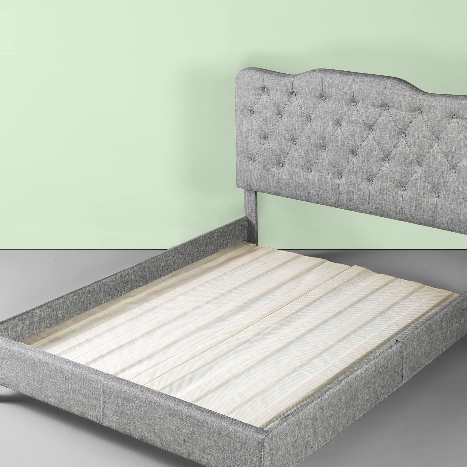 Zinus Compack Vertical Wood Slats, Fabric Covered Bunkie Board, Box Spring Replacement, No Assembly Required, Natural, Twin