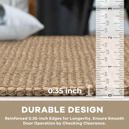 KOZYFLY Boho Runner Rug - Washable Non-Slip 2x6 ft Cotton Hallway Carpet | Tan/Orange/Brown