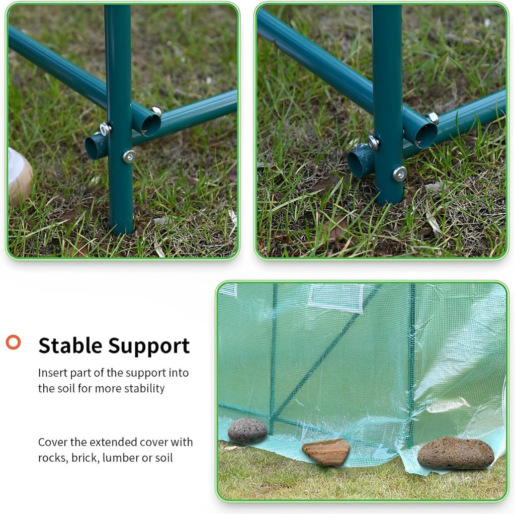 Skiennix Walk-In Greenhouse Kit - Observation Windows for Outdoor Plant Growth | 10' x 7' x 7'