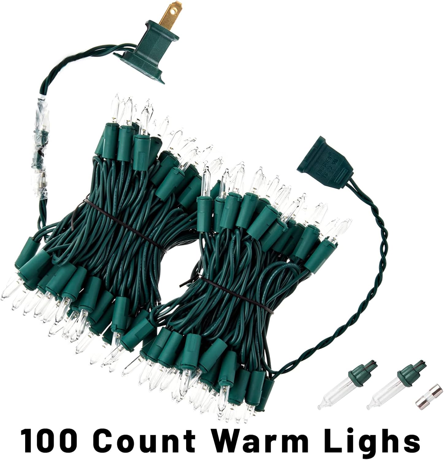 Yiaht Christmas Lights - 20Ft 100 Count Mini Waterproof Incandescent Bulbs | Green Wire for Indoor/Outdoor Decor