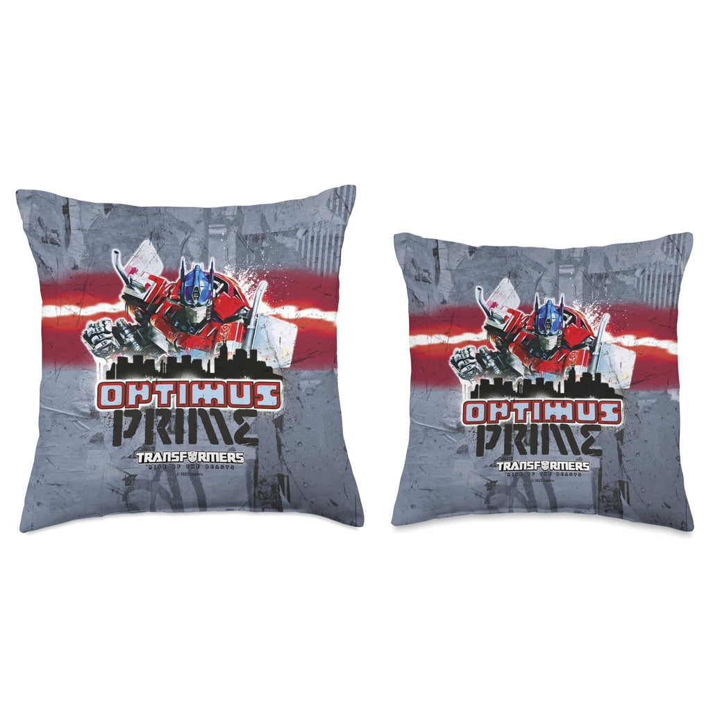 Transformers: Rise of the Beasts Battle In Brooklyn Optimus Throw Pillow