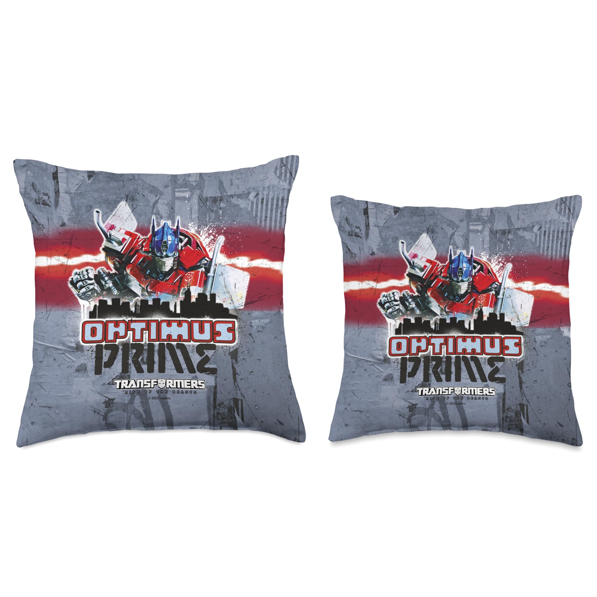 Transformers: Rise of the Beasts Battle In Brooklyn Optimus Throw Pillow