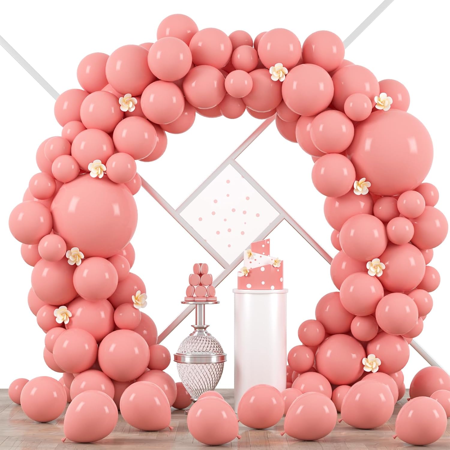 Voircoloria Retro Pink Balloons - 90-Pack Balloon Garland Arch Kit | Various Sizes for Parties & Celebrations