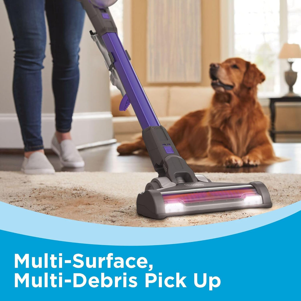 BLACK+DECKER Cordless Pet Hair Vacuum - Maximum Suction, 55 Minutes Runtime, Multi-Surface | Lightweight Design