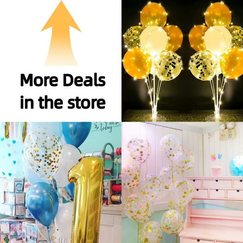 Bezente Gold Confetti Balloons - 12-Inch Helium Balloons with Golden Paper Dots | 60 Pack for Celebrations