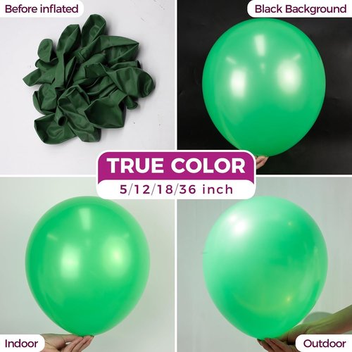 Bezente Green Balloons - 18 Inch Thick Light Green Latex Balloons | 30 Pack for Parties & Celebrations