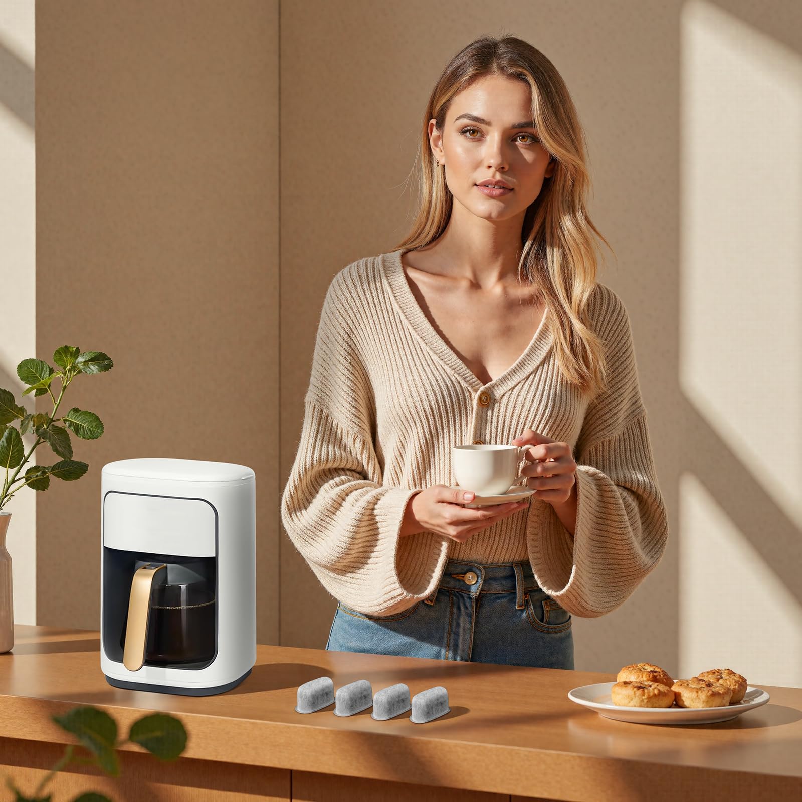 10 Pack Coffee Maker Filter Compatible with Beautiful Drew Barrymore,Efficient Charcoal Water Filter Compatible with Beautiful Drew Barrymore Coffee Maker