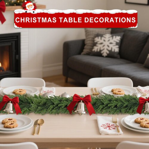 6Ft Christmas Garland Realistic Fuller,Natural Droopy,Lifelike Xmas Green Pine Cedar Mantle Garland for Table Mantle Wall Yard Fireplace Staircase, Garlands for Decoration Christmas Indoor Outdoor