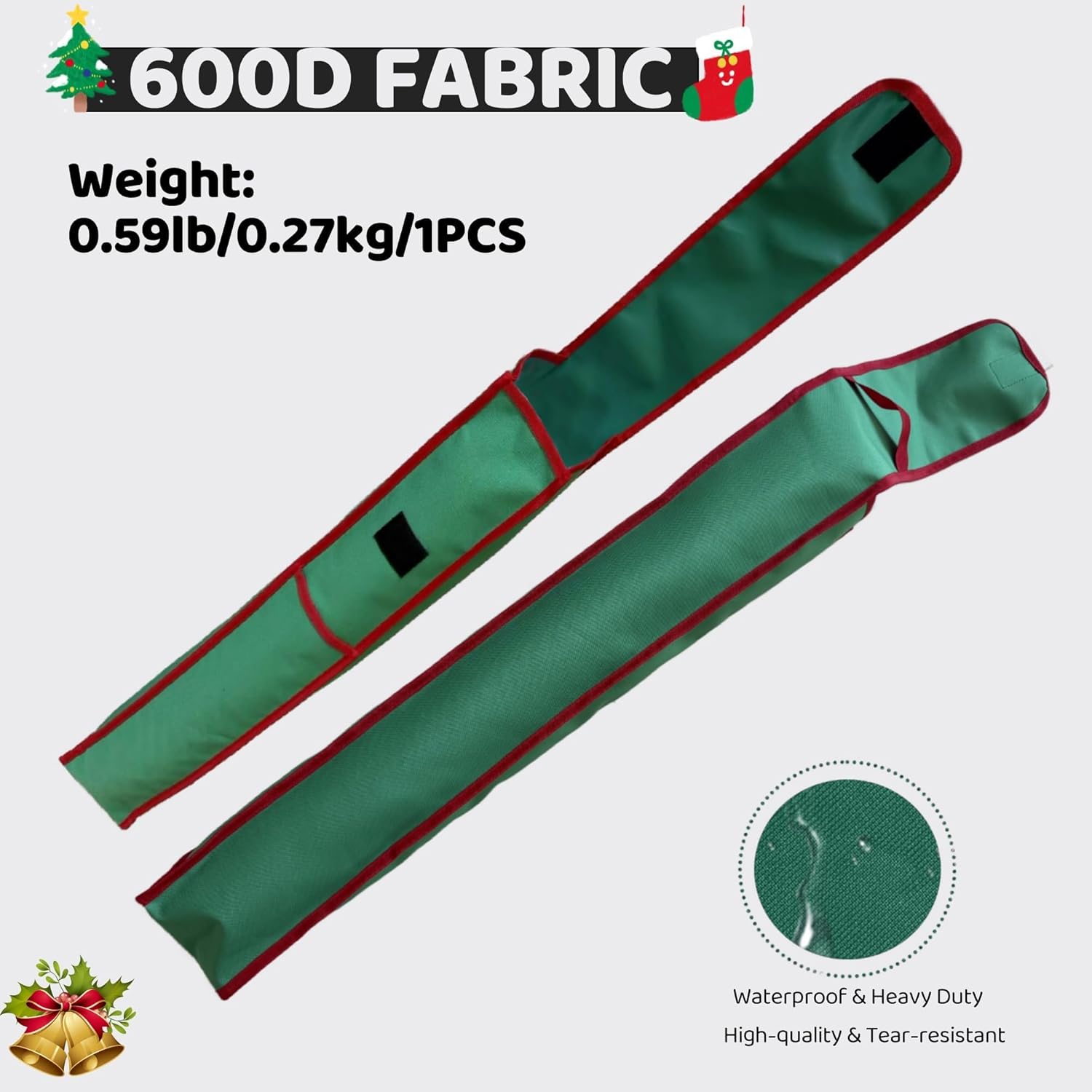 OUTTDID Wrapping Paper Storage Bag - 31" Gift Organizer with Pocket for 9 Rolls | Green