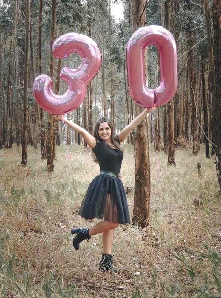 Numbers Balloon - 40 Inch Large Pastel Pink Balloon for 3rd Birthday Party Decorations