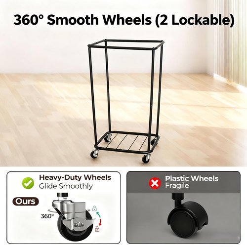 GRANNY SAYS 160L Rolling Laundry Basket, Laundry Hamper with Wheels, Large Laundry Cart with Removable Bag, Clothes Organization and Storage for Laundry Room, Bathroom, Bedroom, Beige