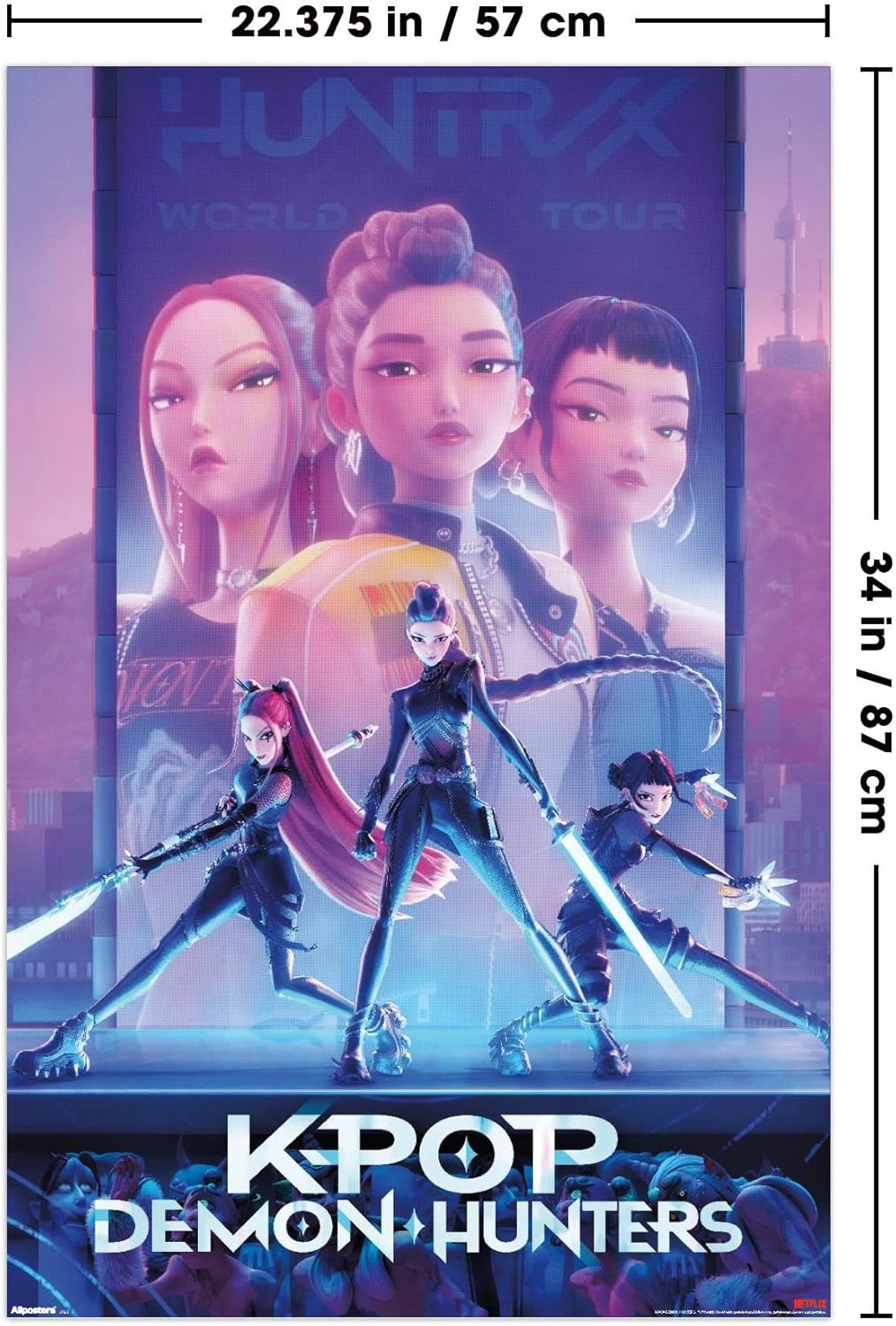 Netflix KPop Demon Hunters Poster - Unframed Wall Art, 34" x 22.4" | Perfect for Fans