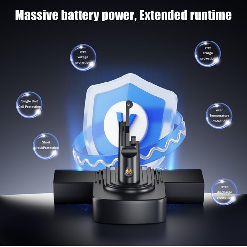 AOOJ New Version Dyson V8 Replacement Battery 8000mAh 21.6V Compatible with Dyson V8 Absolute/Animal/Motorhead/Fluffy/SV10 Carbon Fiber Vacuum - Not Compatible with Dyson V8 Cyclone