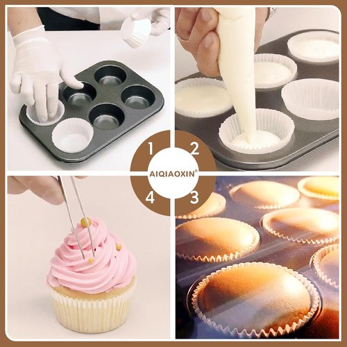 Bake Choice Cupcake Liners - 500pcs Food Grade Non-Stick Greaseproof Muffin Wrappers | Brown