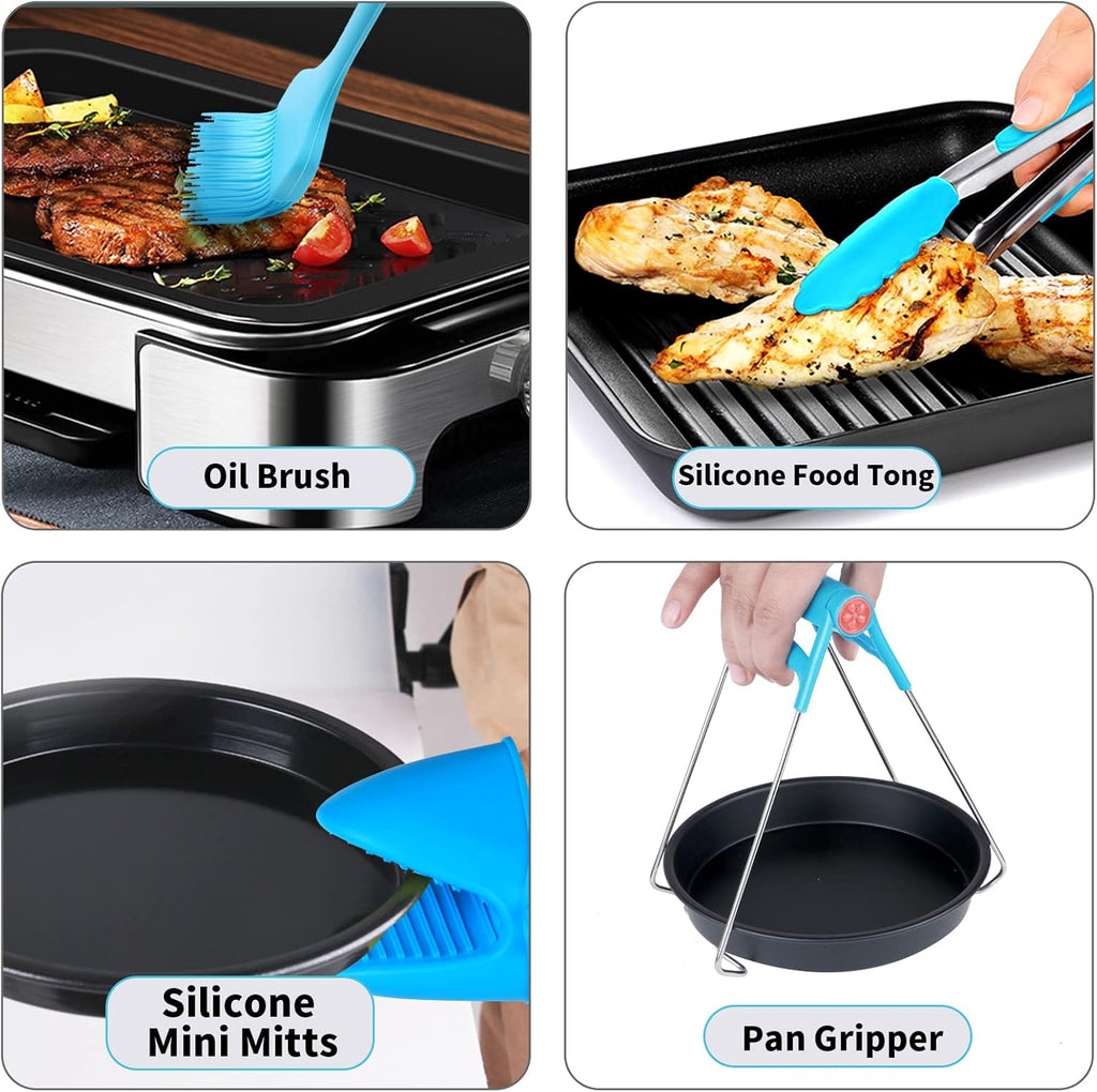 Ninja Air Fryer Accessories - 12 PCS Set with Oven Cake Pan, Pizza Pan & Air Fryer Liner | Fits 3.6-5.8QT