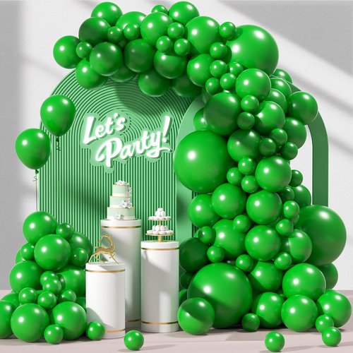 Awenztech Green Balloon Arch Kit - 120pcs Latex Balloons in Various Sizes for Birthday & Baby Shower Decor