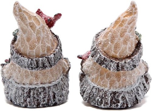 Hodao Christmas Santa Figurines - Handmade Woodcut Decor for Holiday Celebrations | 2 PCS Set (Brown)