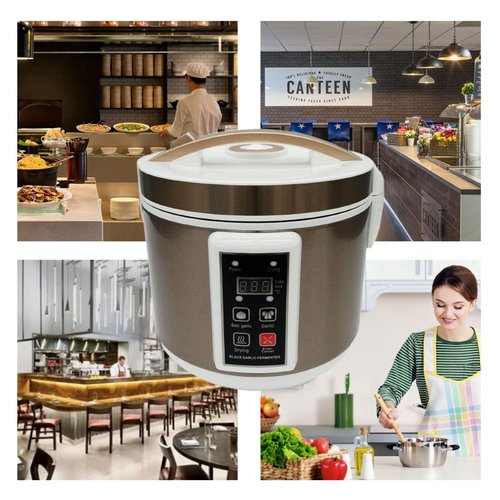 INTBUYING 6L Black Garlic Fermenter 110V Multi Clove Garlic Cooker 3D Heating Full Automatic Intelligent Control with Black Independent Liner