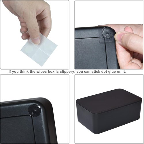 Diaper Wipes Dispenser - Stylish Tissue Storage Box with Lid for Home, Office & Cars | Black