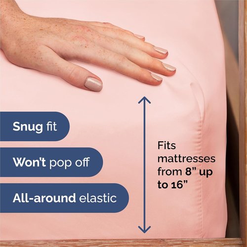 King Size 4 Piece Sheet Set - Ultra-Soft Cooling Bed Sheets | Hotel Luxury Bedding - Baby Pink