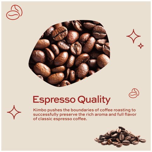 Kimbo Espresso Napoli Whole Beans 12 Oz Bag - Blended and Roasted in Italy - Medium to Dark Roast with Pleasant Floral Flavors