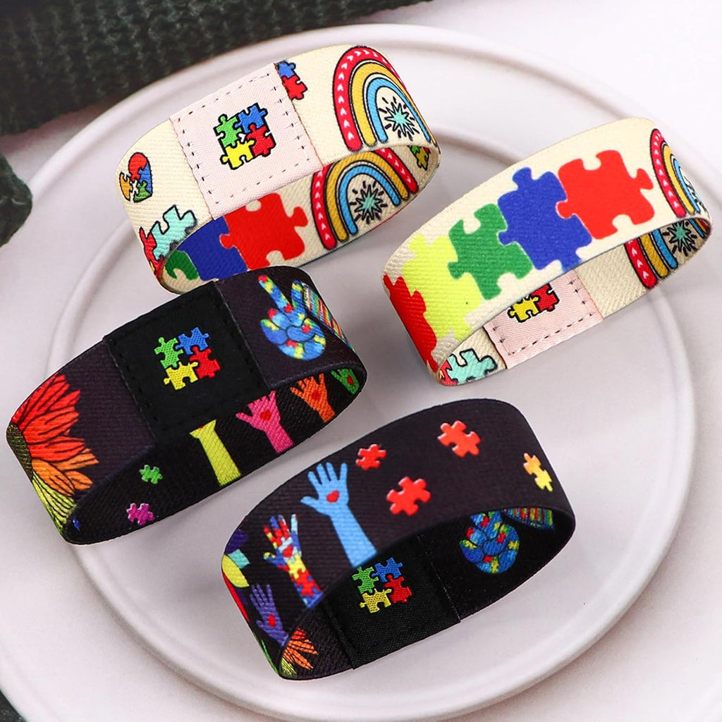 Nanafast Autism Awareness Bracelet - Colorful Elastic Wristband for Men and Women