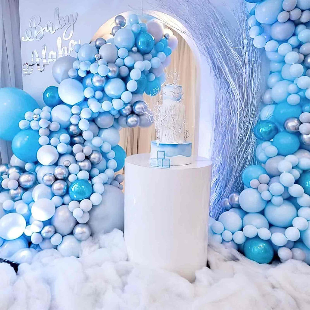PartyWoo Pearl Light Blue Balloons - 50 Pcs 12 Inch Baby Pastel Blue for Graduation & Baby Showers