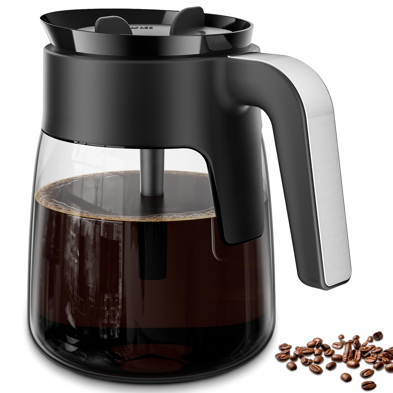 12 Cup Coffee Pot Replacement Compatible with Ninja Coffee Maker CFP101 CFP201 CFP301 CFN601 CFP307 CFN602 CM400 CM401 CF090, Glass Carafe for Ninja with Brew-Through Lid, BPA Free, Dishwasher Safe