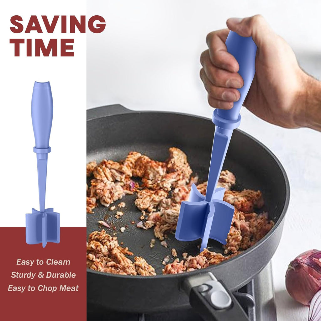 Skiennix Meat Chopper - Premium Heat Resistant Hamburger Grinder Tool | 2 Pcs, Purple