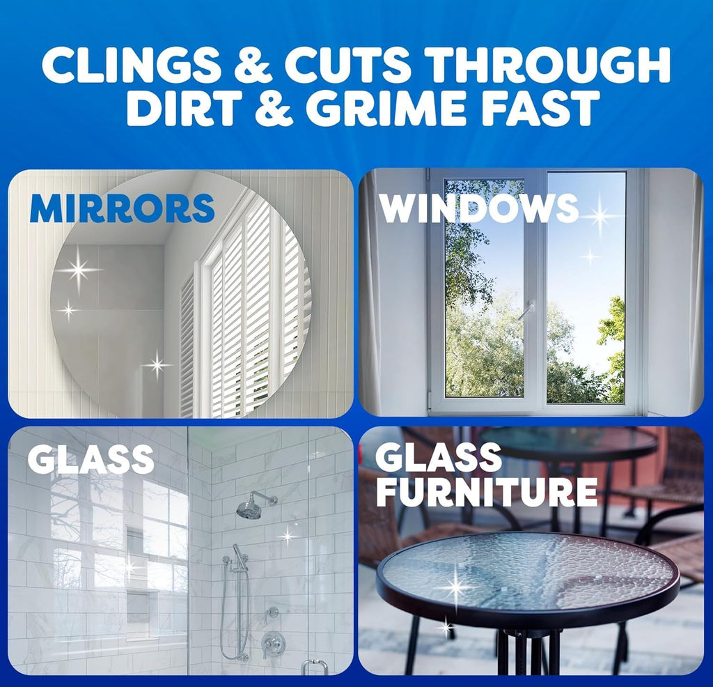 Windex Glass Cleaner Bundle - Original Blue 23oz Trigger Spray & 19oz Fast Shine Foam