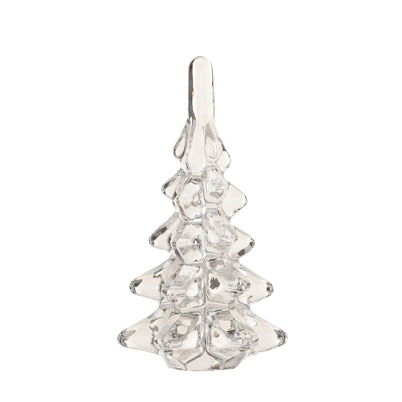 Clear Glass Christmas Tree Decor 3.5" Round x 6.25" H – Mini Tree