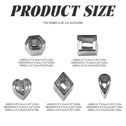 30 Pcs Mini Cookie Cutters Set with Box, Stainless Steel Tiny Cookie Cutters for Biscuit Molds