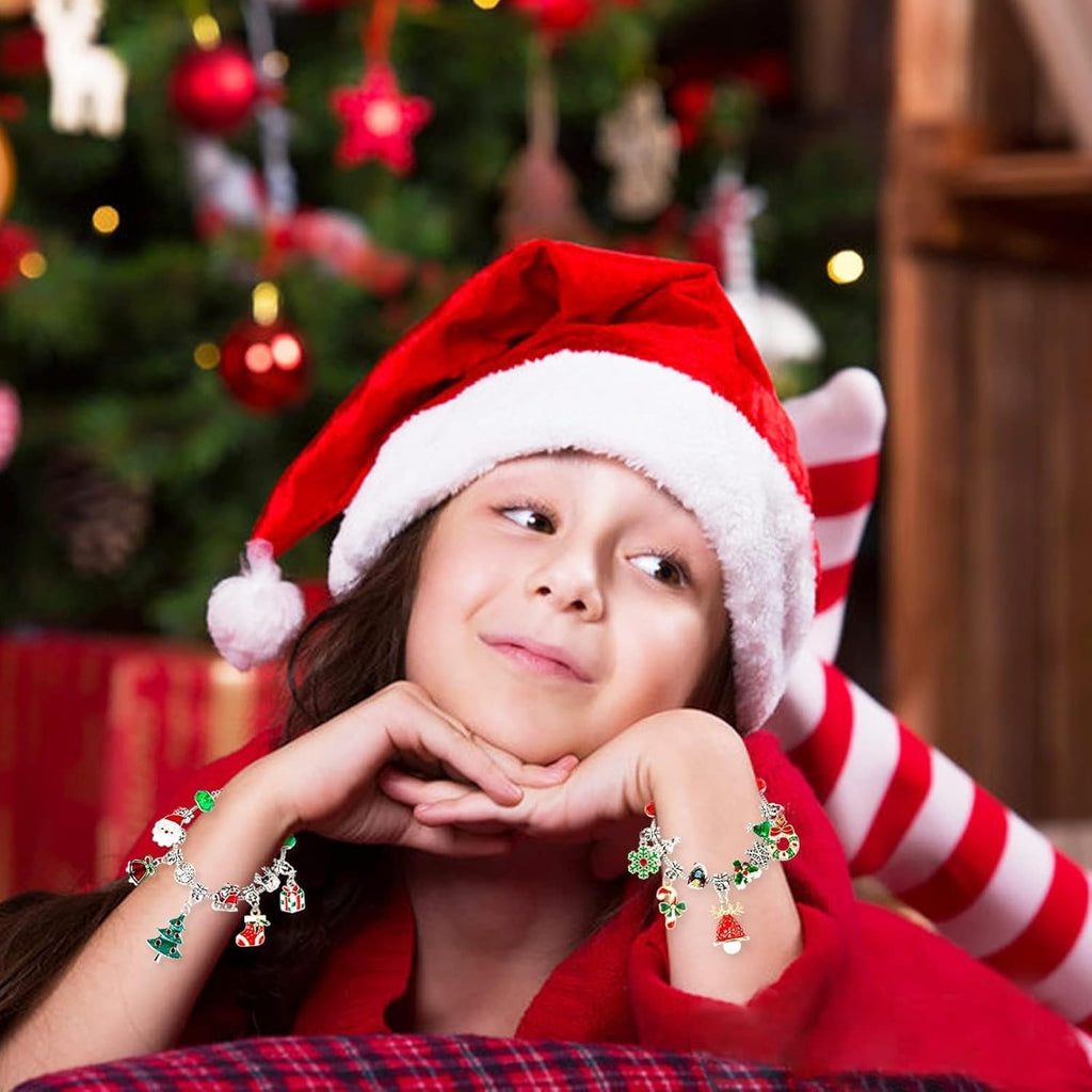 Regine Switzerland Christmas Advent Calendar Bracelets - 24-Day DIY Jewelry Kit with 22 Charms & 2 Bracelets for Girls