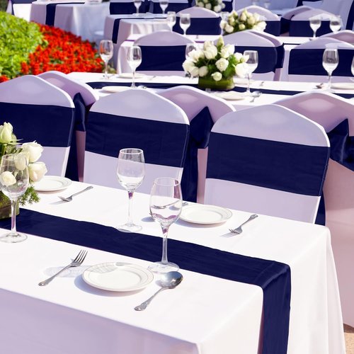 Aneco Satin Table Runner - 12 Pack Navy Blue | 12 x 108 Inch for Weddings & Events
