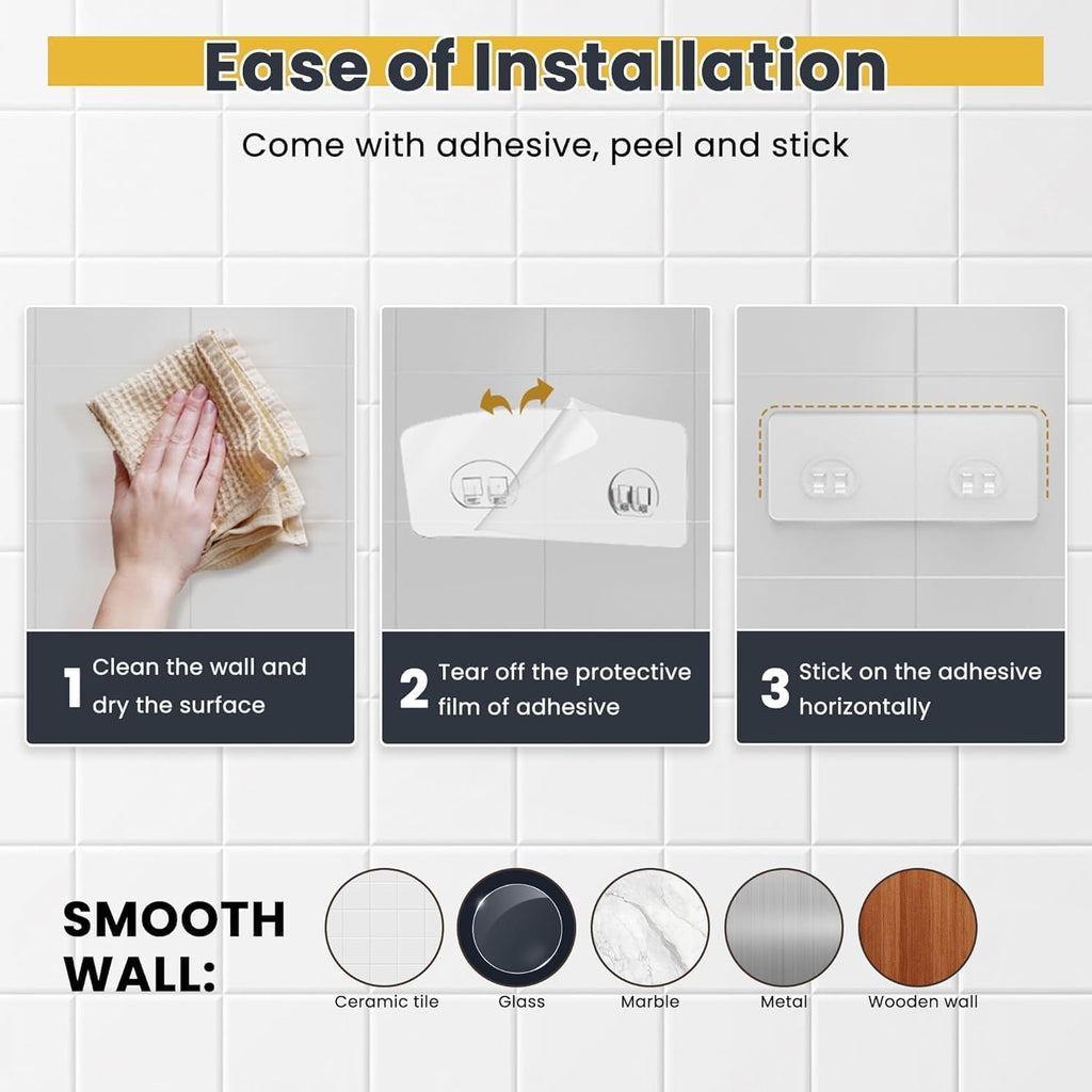 Omaira Shower Caddy - 3-Pack Rustproof No-Drill Organizer with Soap Holder | Gold Finish for Smooth Walls