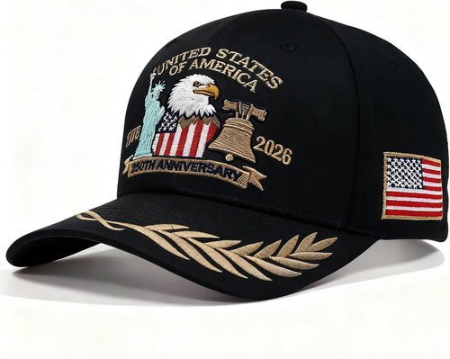 250 Anniversary USA Hat - Adjustable Embroidered Patriotic Baseball Cap | Perfect for Celebrations