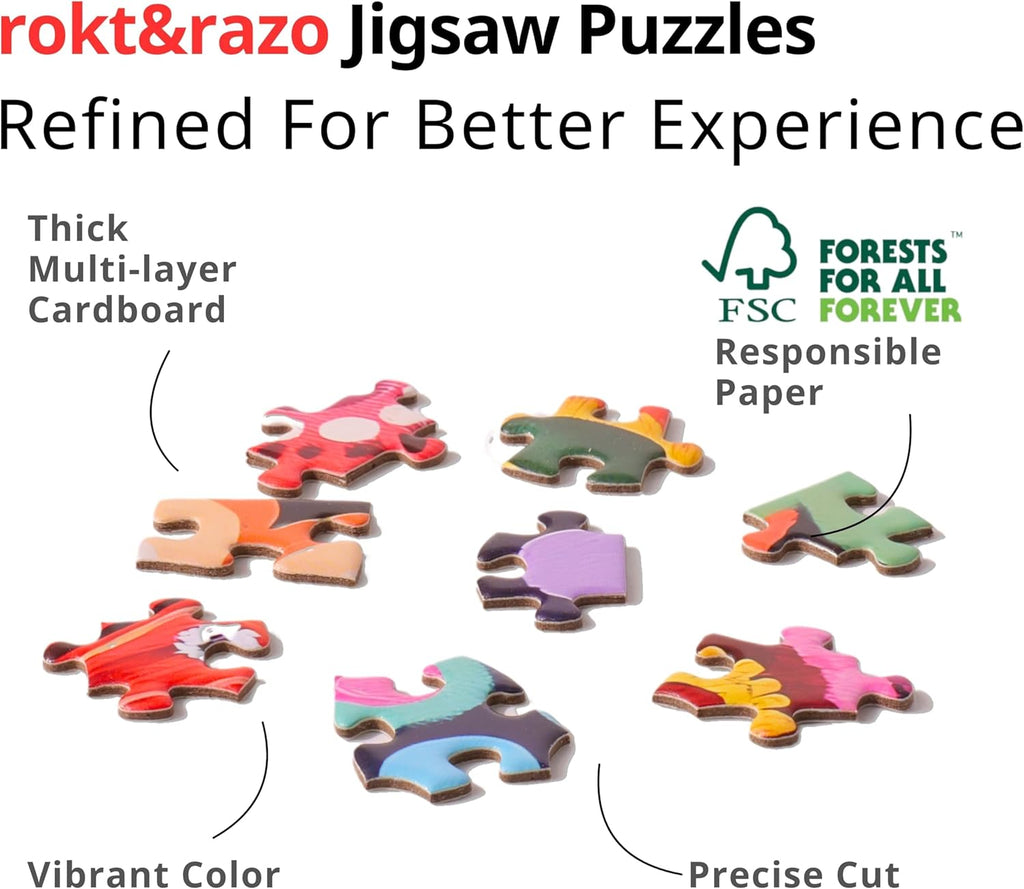 Rokt&Razo Mini Daily Puzzles - 24 Individual 1000-Piece Advent Calendar | Family Fun for All Ages, 27.5 x 19.7 in
