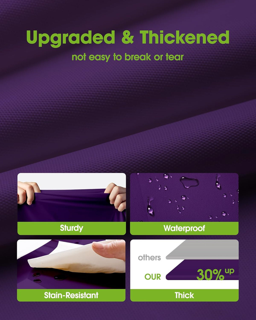 Pureegg Disposable Plastic Table Cloths - 84'' Round, Leakproof & Sturdy, Purple | 8 Pack for Graduation 2026