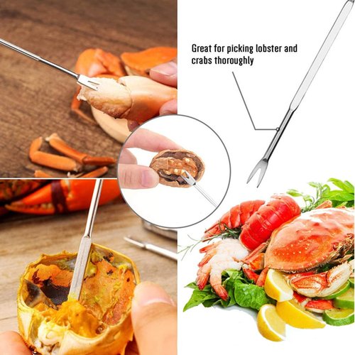 Crab Leg Cracker Tool Butter Warmers for Seafood Crab Leg Crackers Crab Lobster Butter Ceramic Warmers Set for Seafood Crab Crackers and Tools (15PCS)