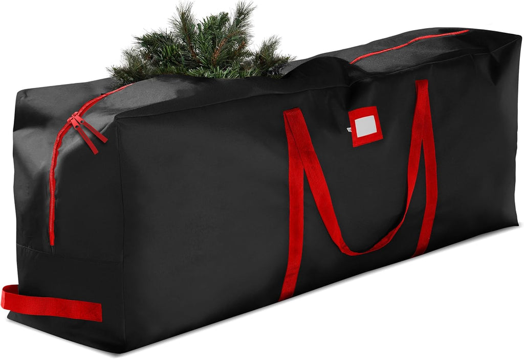 ZOBER Christmas Tree Storage Bag | 600D Oxford Fabric, Waterproof & Tear-Proof | Fits 7.5 Ft Trees - Black