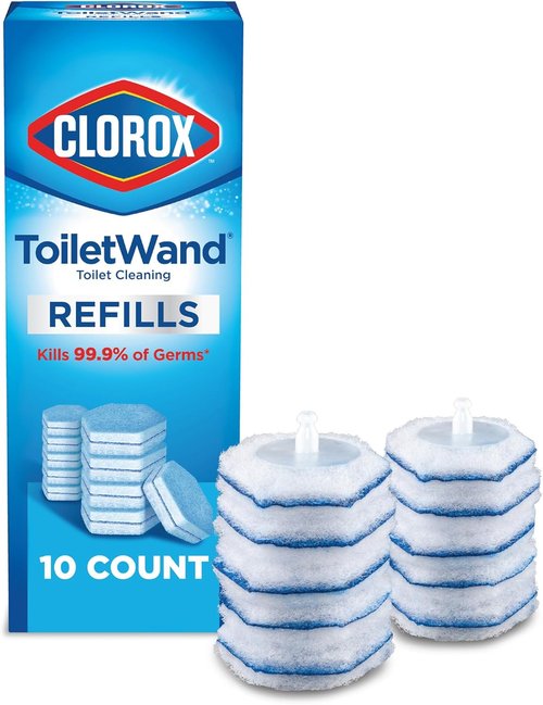 Clorox ToiletWand Refills - Original Toilet Cleaner Brush - 10 Count Pack for Easy Cleaning
