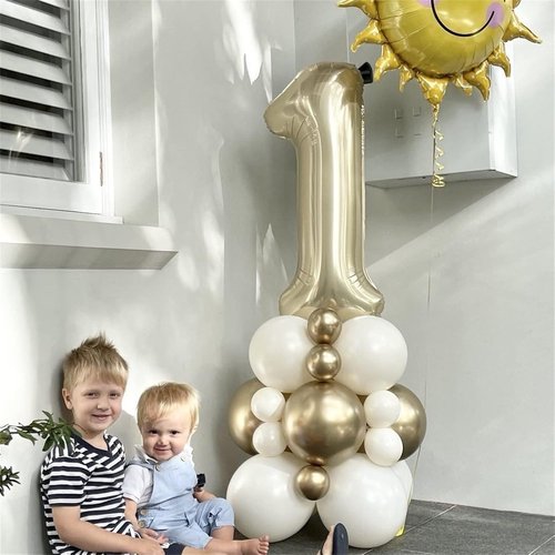 Champagne Gold 40" Number Balloon 0 - Large Foil Birthday & Anniversary Decoration | Helium-Ready