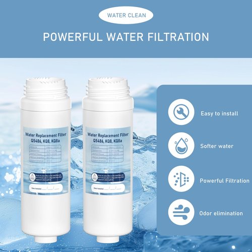 B150/K150 Water Filter Replacement Cartridge Compatible with Keurig Brewers B150P/K150P, B155/K155, K2500, K3000/K3000SE, B3000/B3000SE, K3500, & K4000. Replaces Q5486, KQ8, KQ8a Filters. 2 Pack