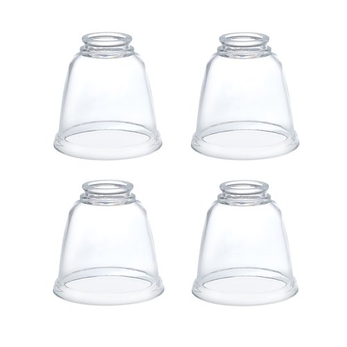Aspen Creative 23127-4 Contemporary Clear Ceiling Fan Replacement Glass Shade, 2-1/8" Fitter, 4-5/8" Diameter x 4-1/2" Height, Clear, 4 Pack