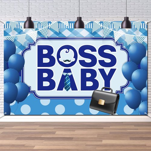 Dill-Dall Baby Backdrop Wall Banner, Welcome Baby Boy Gender Reveal Party Photo Background Decorations Supplies Hanging Sign, 6x4ft