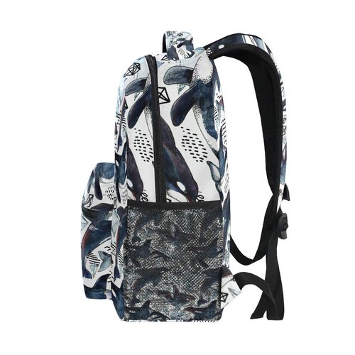 AUUXVA Sea Animal Killer Whale Backpack College School Book Shoulder Bag Travel Daypack for Boys Girls Man Woman