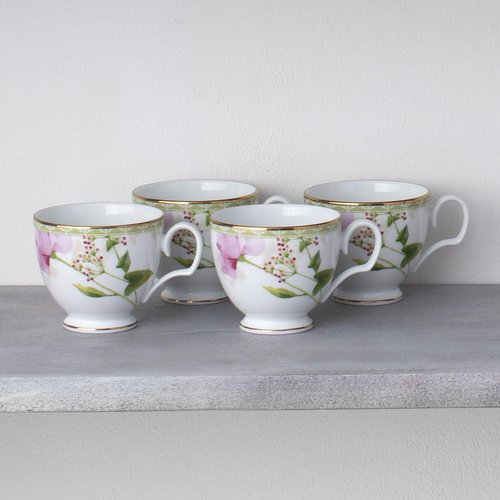 Noritake Poppy Place Set of 4 Teacups, 8 oz.